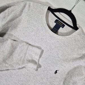 Polo Ralph Lauren Waffle Knit Thermal Long Sleeve Youth‎ 2XL Gray Shirt